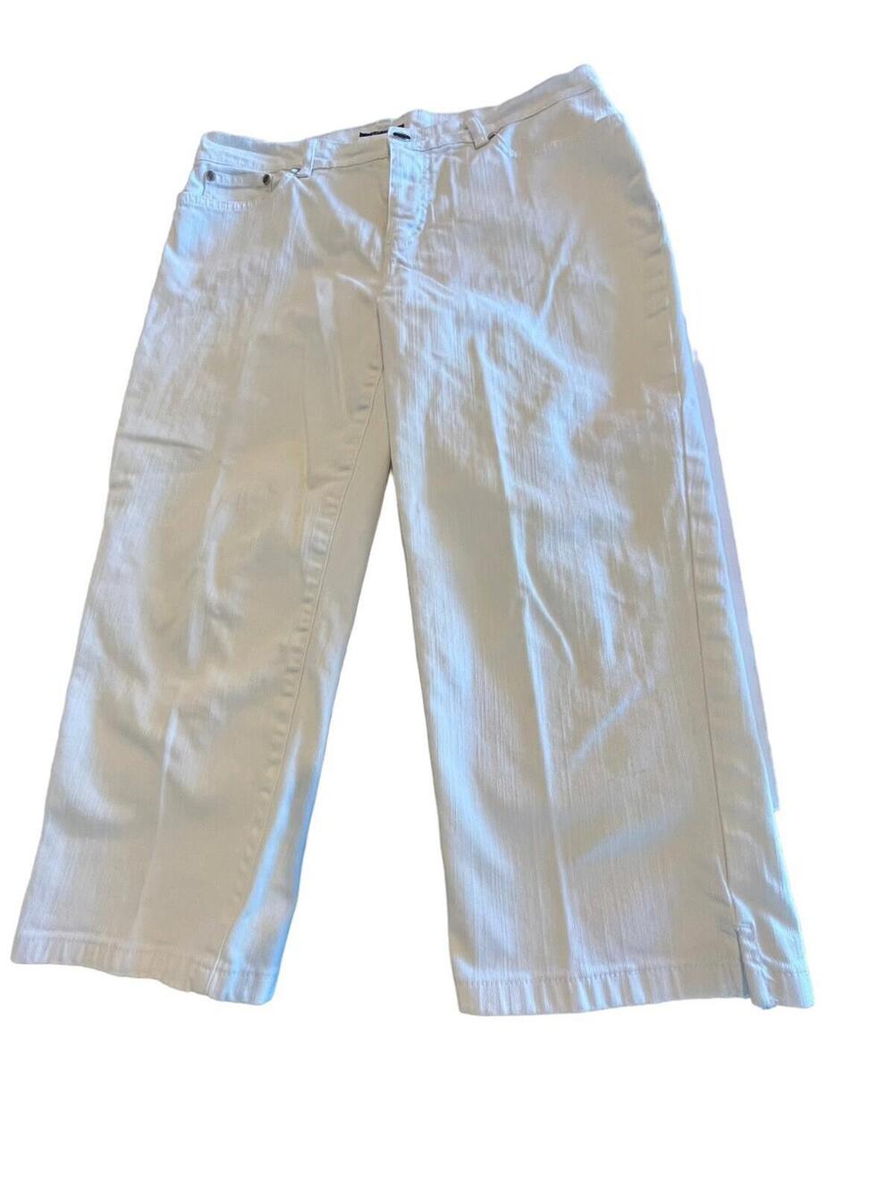 Chaps Capri White Denim Mid Calf Length Crop Womens Mid Rise Sz 8